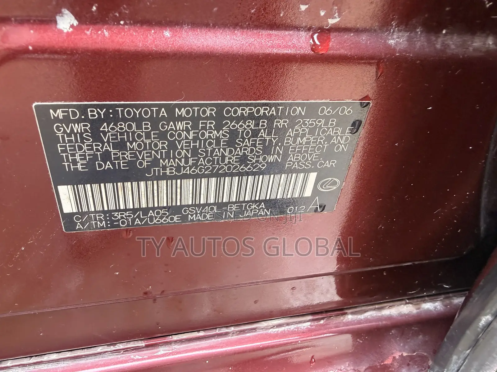 Lexus ES 350 2008 Red