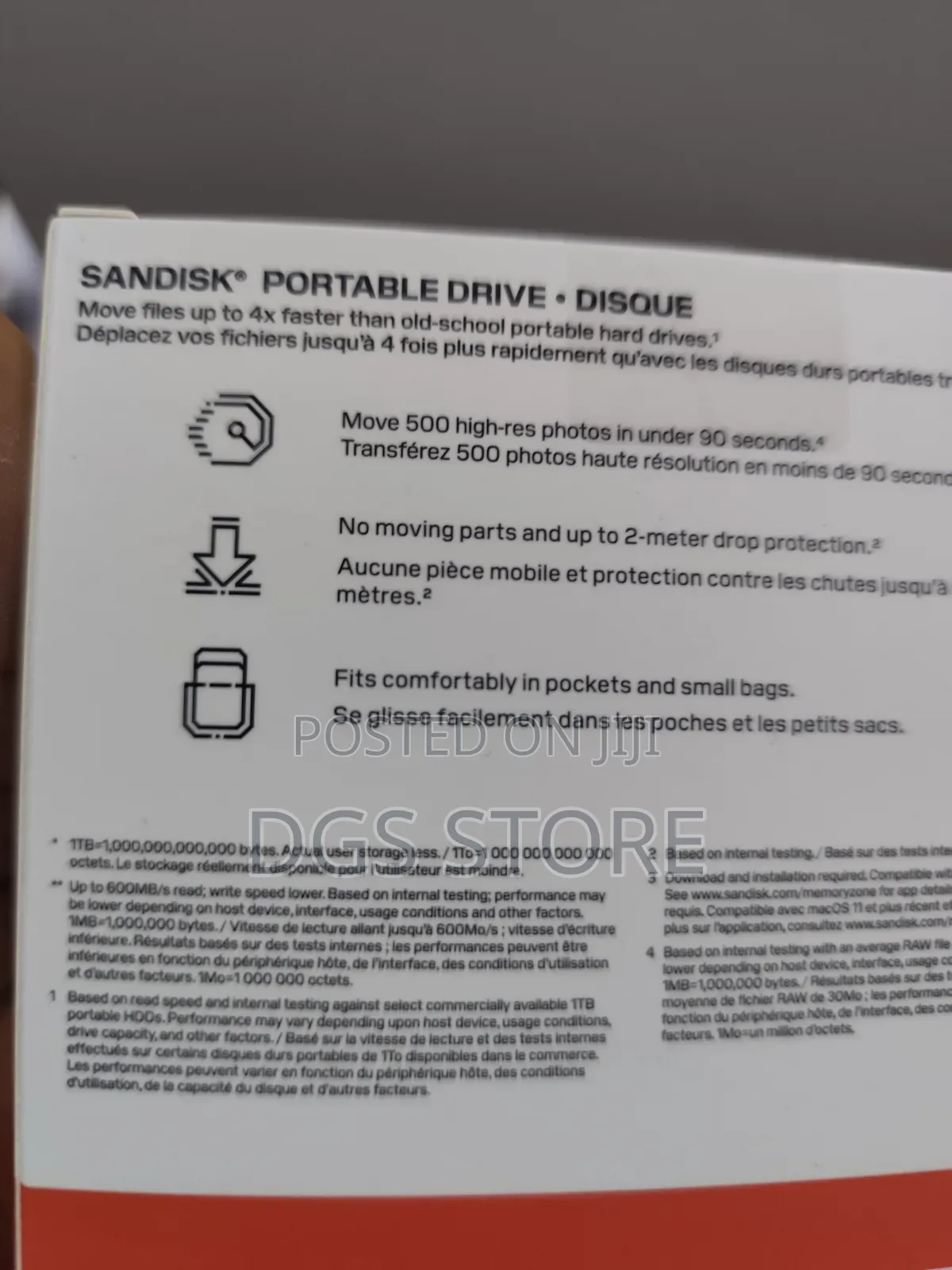Sandisk Portable 1TB Drive SSD 600mbs Disque