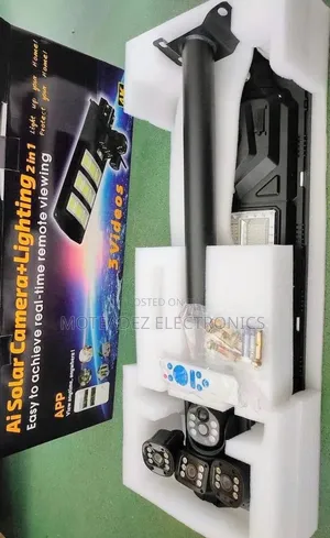 2in1 Ai 360° Rotating UHD Solar Security Camera With Street Light