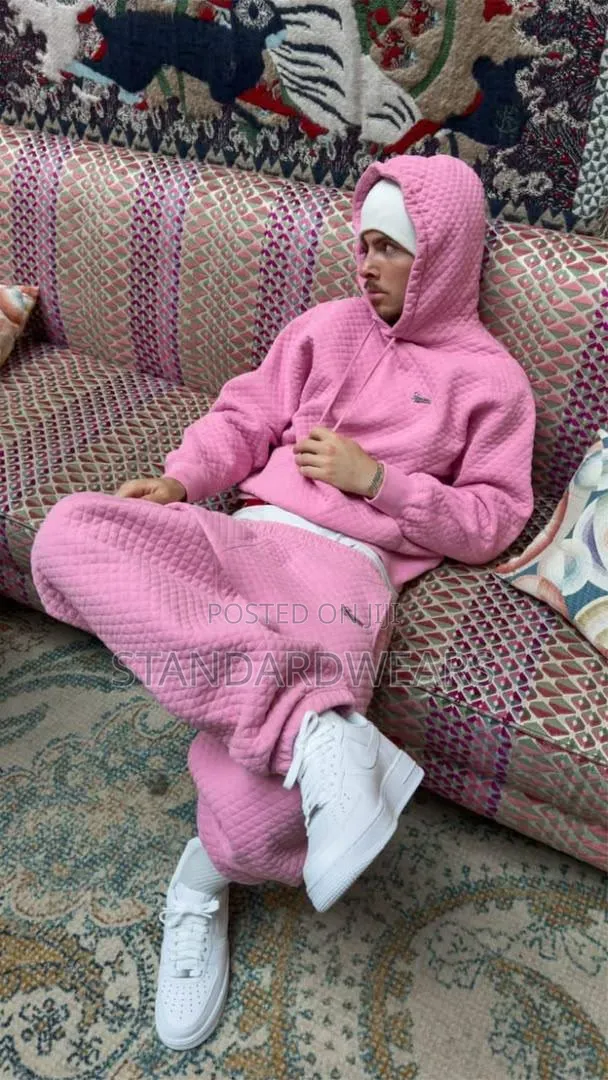 Quilted Hoodie Jogger Tracksuit Set