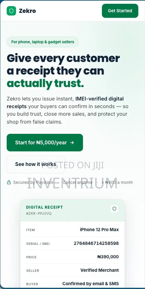 Zekro - Start Issuing Digital Receipts