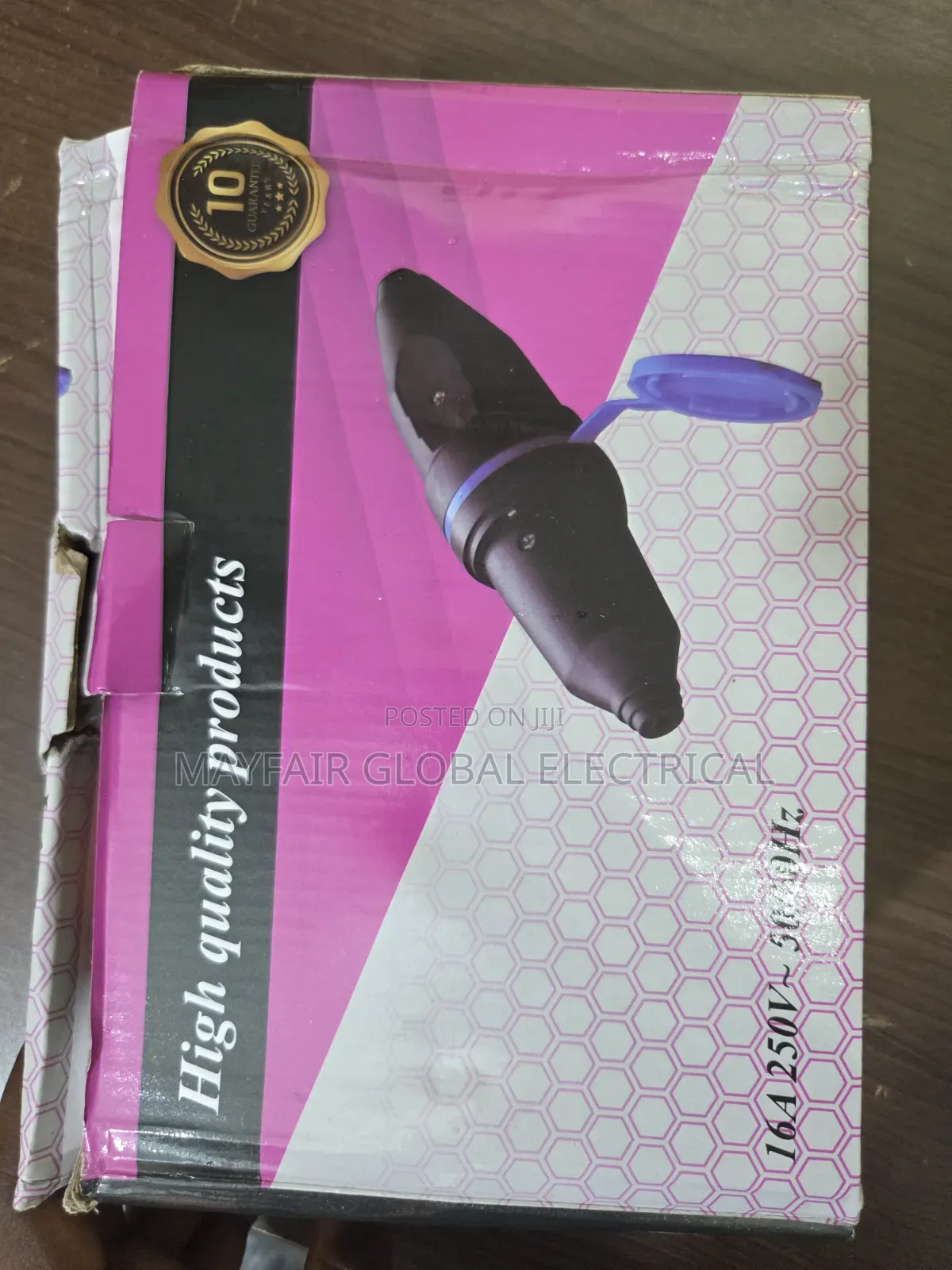 16A 2pin Waterproof Rubber Electrical Connector (Plug or Socket)