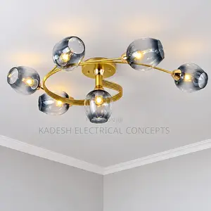 Modern Nordic Spiral Glass Lampshade LED Chandelier WarmWhite Lighting