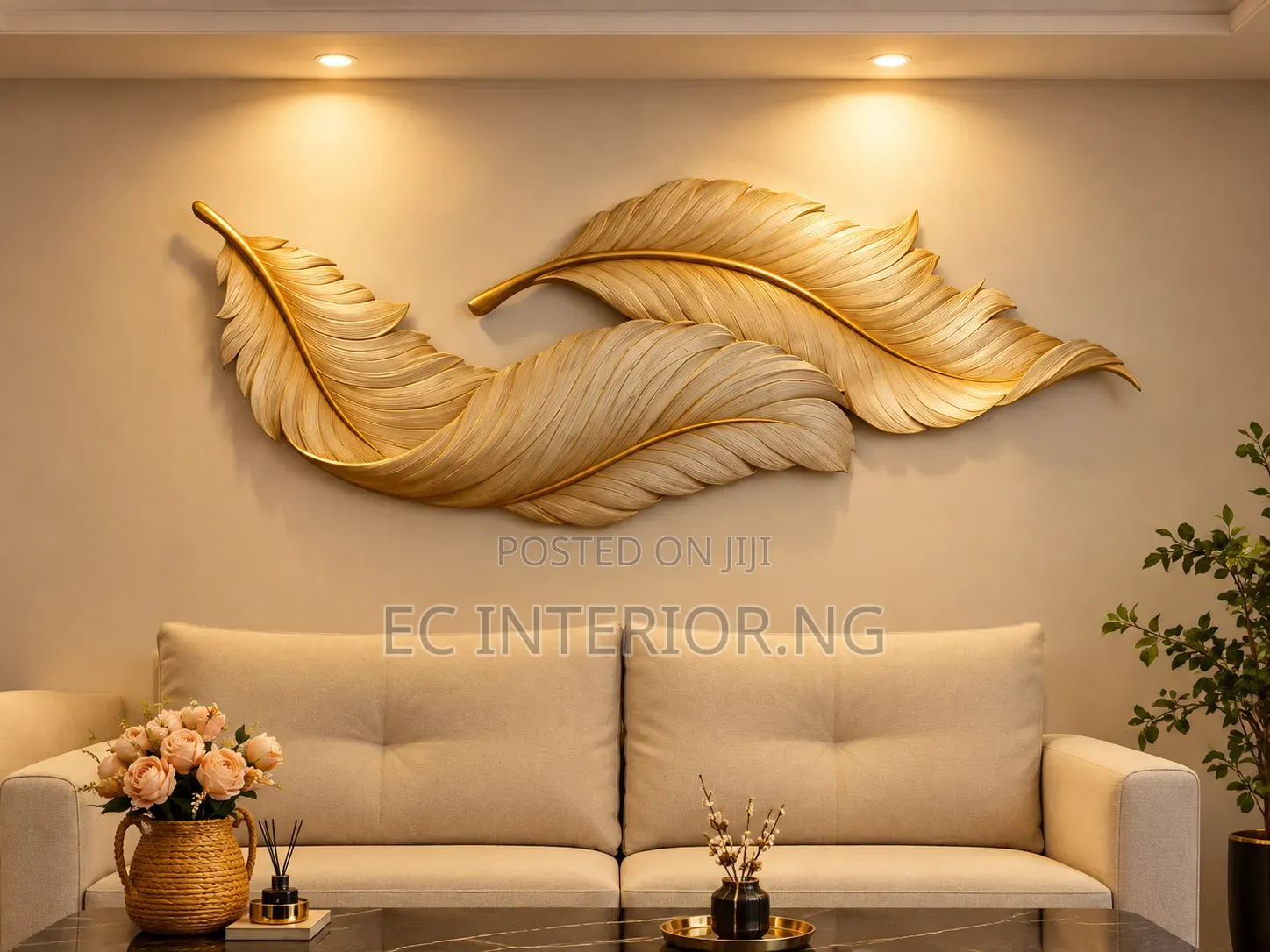 Creative Feather Wall Indoor Luxury