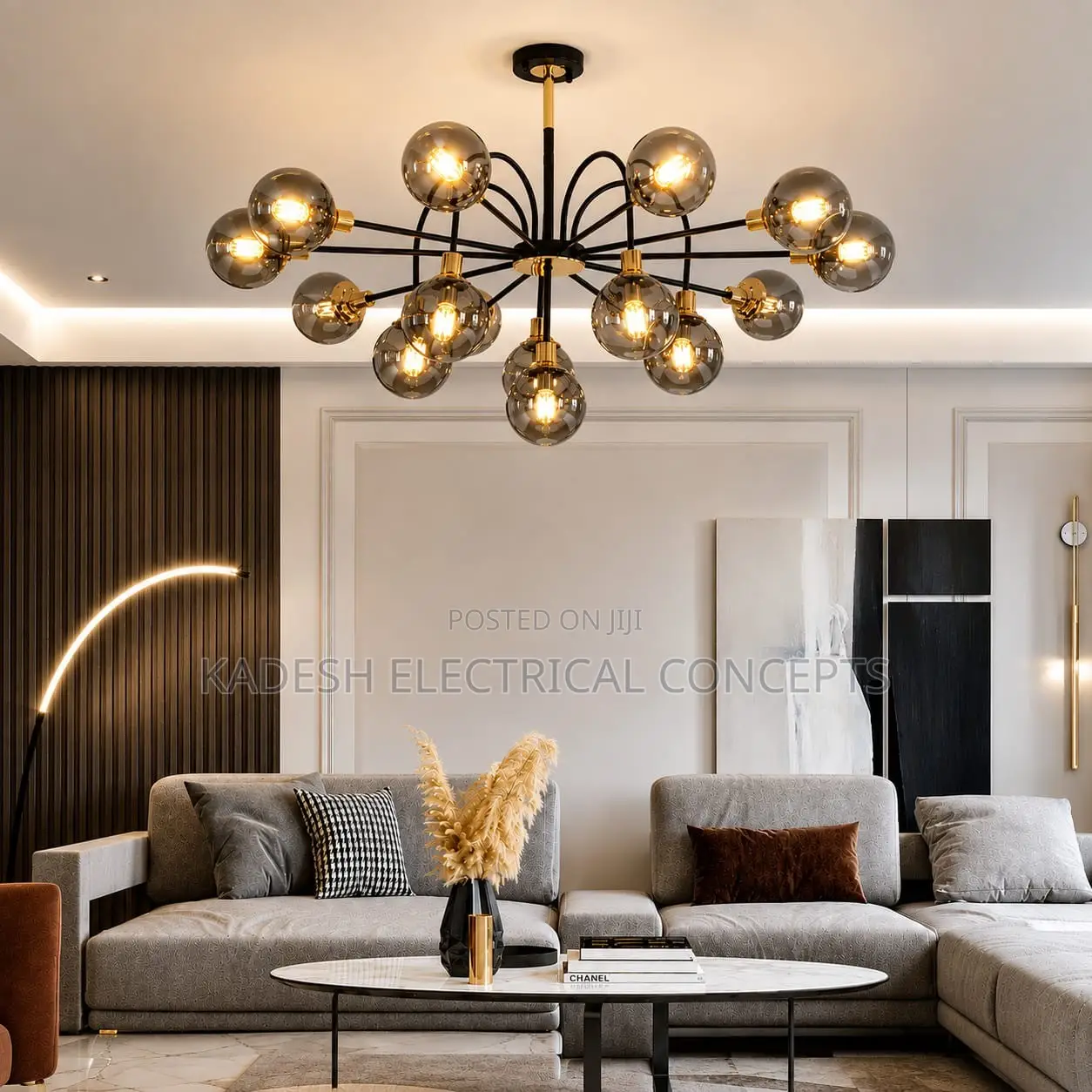 Nordic Creative Magic Bean Glass Ball Chandelier Living Room