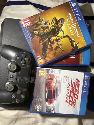 Neatly Used Ps4 Slim and 5 Game Installed With Disc Games