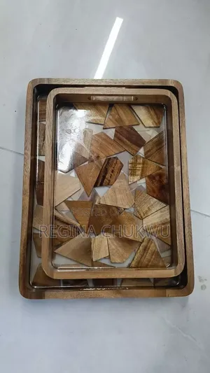 Acacia Quality Wood Luxury 2pcs Tray Set