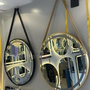 Led Mirror Wit Belt Black Nd Gold