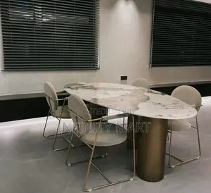 4 Seater Dining Set With Marble and Gold