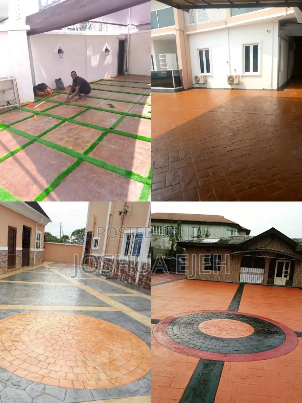 Stamp Concrete Floor, Interlocking, and Landscaping