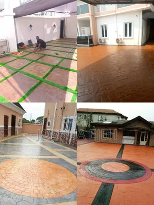 Stamp Concrete Floor, Interlocking, and Landscaping