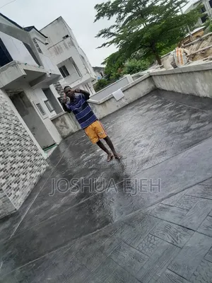 Stamp Concrete Floor, Interlocking, and Landscaping