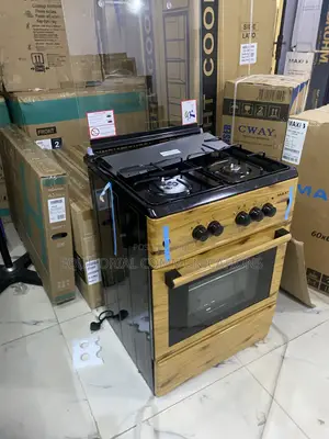 Maxi 6060 3+1 Wood Standing Gas Burner–Sleek Functional Kitchen Use