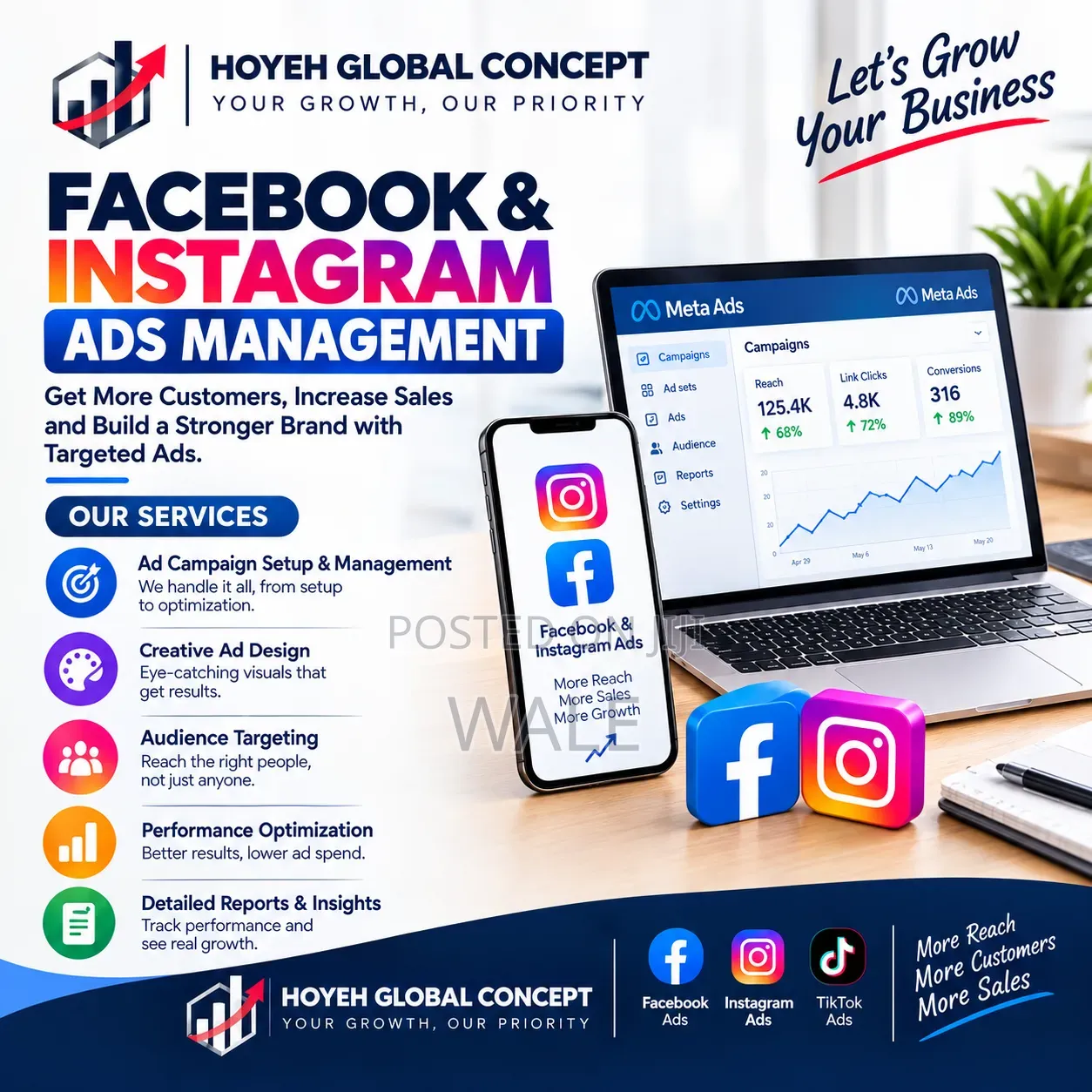 Facebook, Instagram TikTok Ads Management