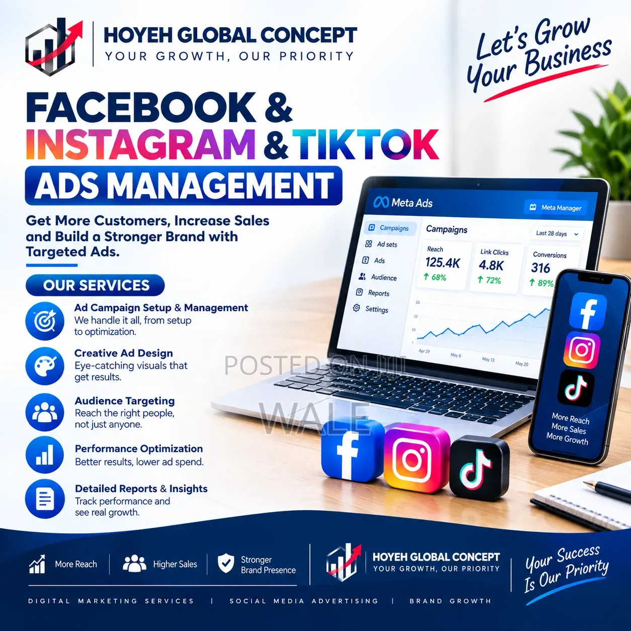 Facebook, Instagram TikTok Ads Management