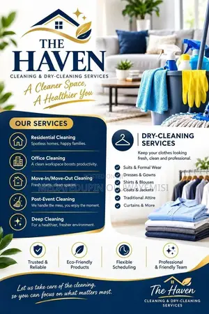 Cleaning, Mopping, Dusting, Washing,ironing and Folding