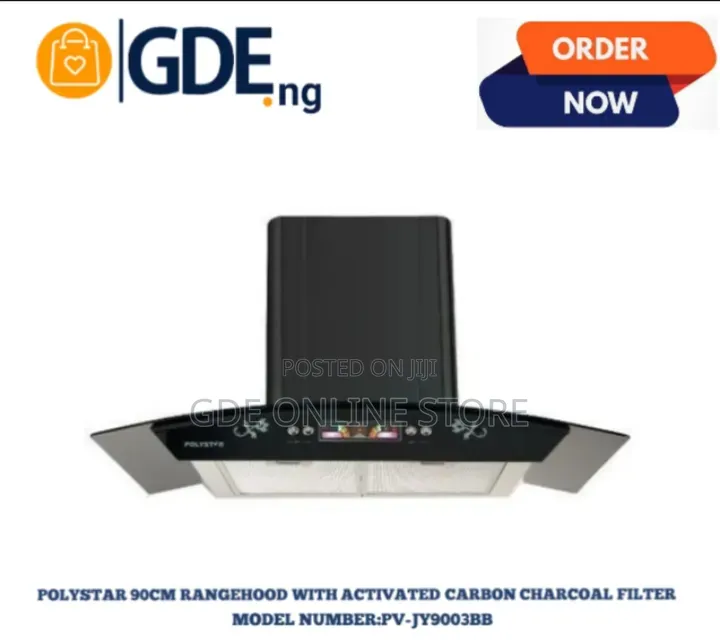Polystar 90cm Rangehood With Activated Carbon Charcoal Filter