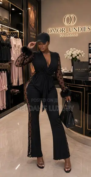 Midnight Romance Sheer-Panel Jumpsuit