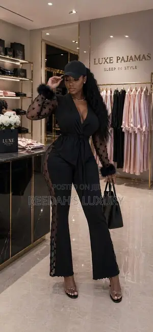 Midnight Romance Sheer-Panel Jumpsuit