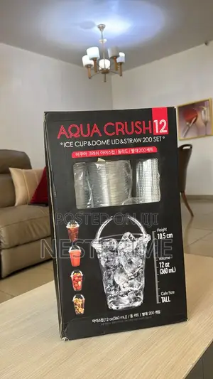 12oz Clear Plastic Cups With Dome Lids Straws – 200 Sets