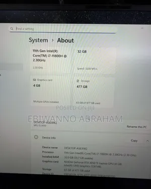 Laptop Dell XPS 15 16GB Intel Core i7 SSD 512GB