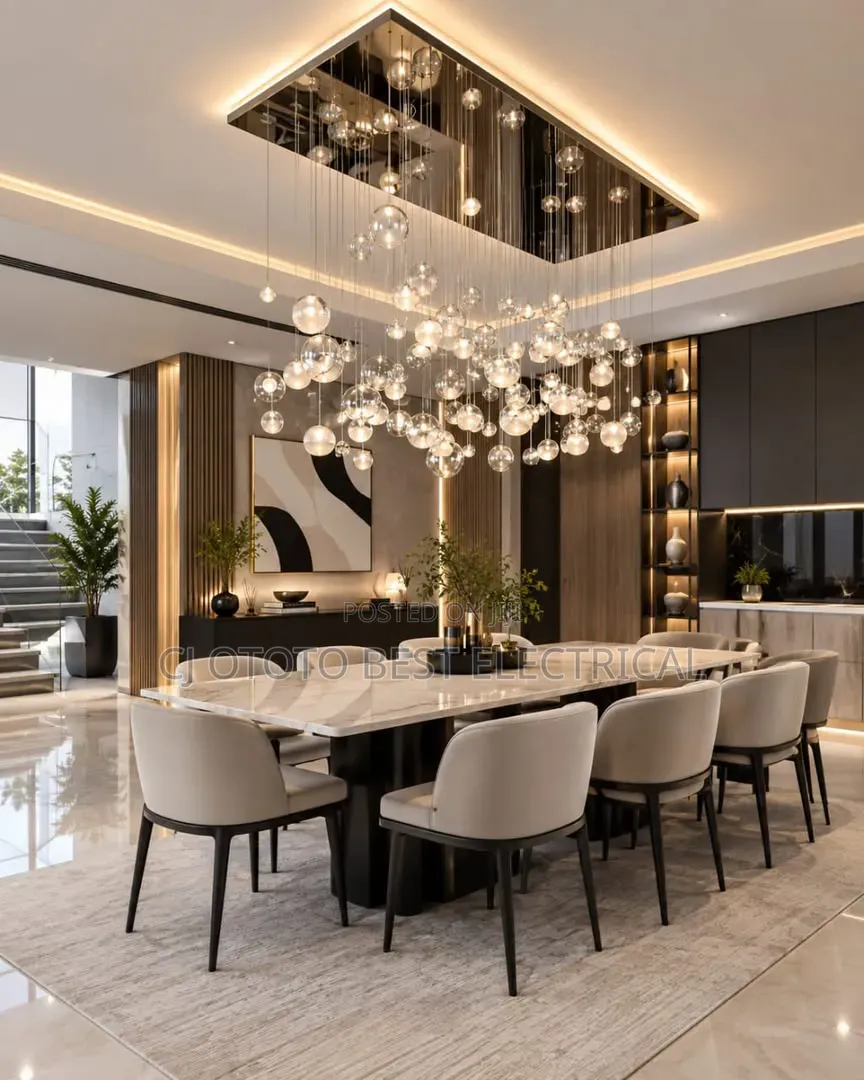 New Luxury Led Glass Dining Room Light