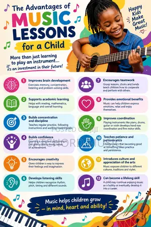 Piano, Saxophone, Violin, Guitar Class for All Ages