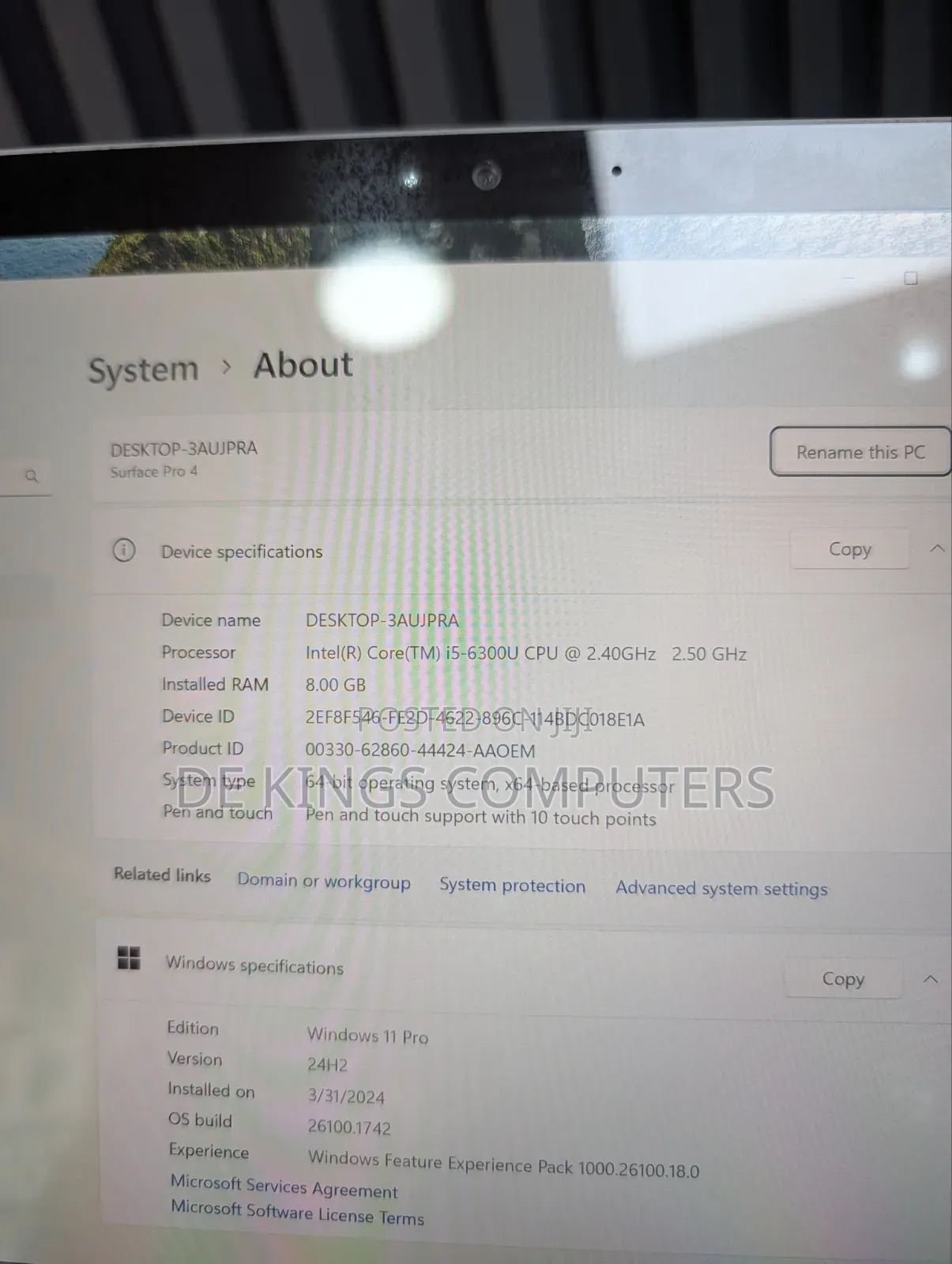 Laptop Microsoft Surface Pro 4 8GB Intel Core i5 SSD 256GB
