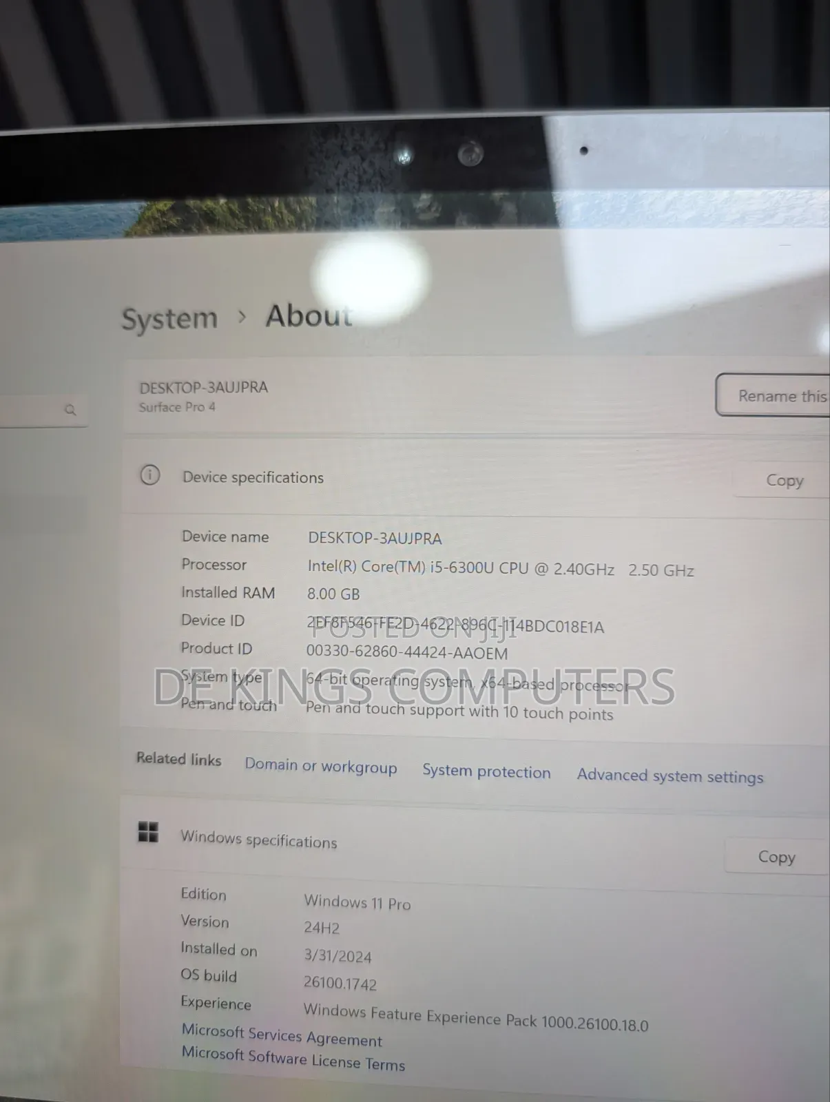 Laptop Microsoft Surface Pro 4 8GB Intel Core i5 SSD 256GB