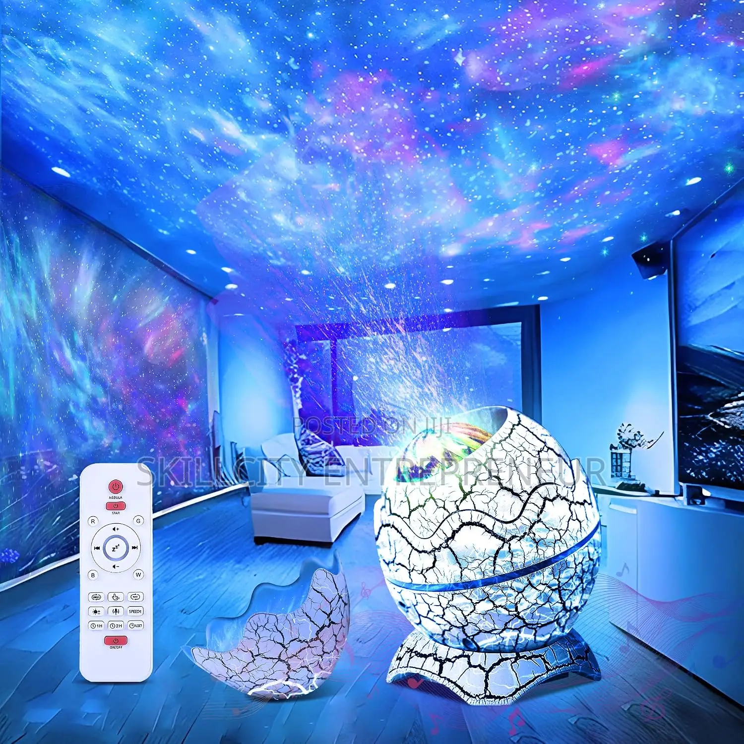 Dinosaur Egg Galaxy Starry Night Light Projector