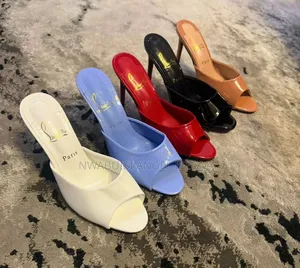 Luxury Patent Slide Peel Toe Heels