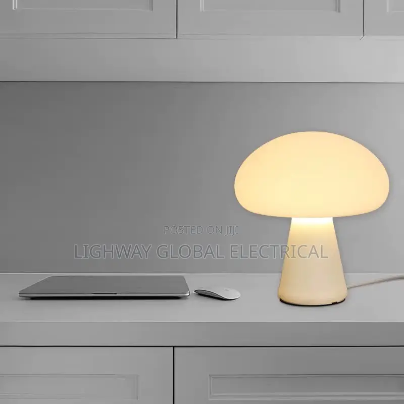 Mediaval Dainish Cream Wind Mushroom Desk Lamp