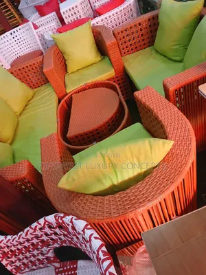 Brown Elastic Weaven Rattan Set Seven Seater