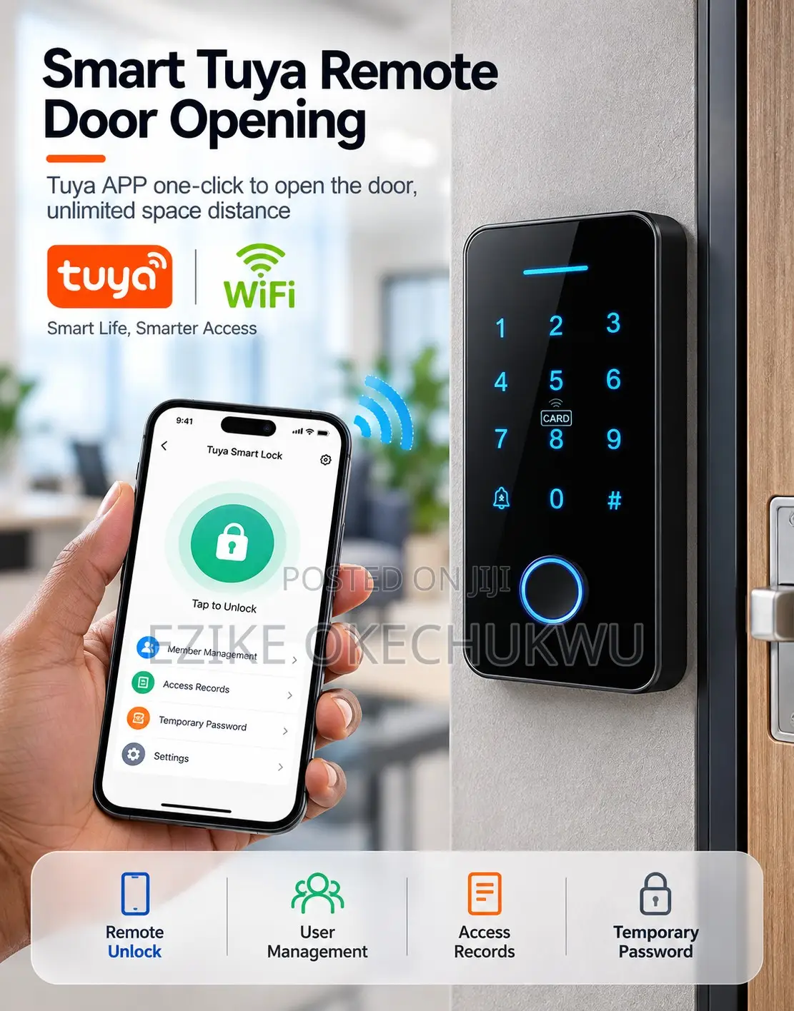 Tuya Smart Wi-Fi Fingerprint & Touch Keypad Access Control Reader