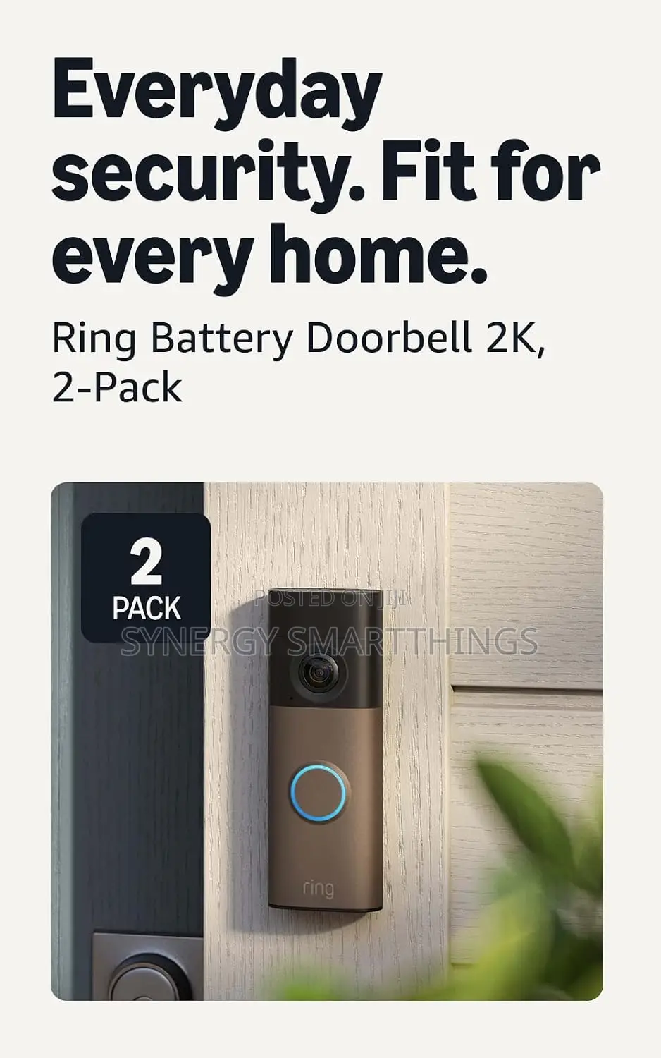 Amazon Ring Video Battery Doorbell (Matte Mocha)