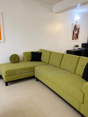 Green L-Shaped Couch