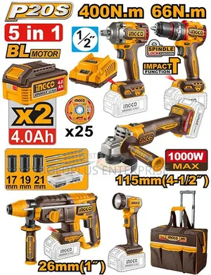 5 in 1 Industrial Cordless Combo Kit Machine
