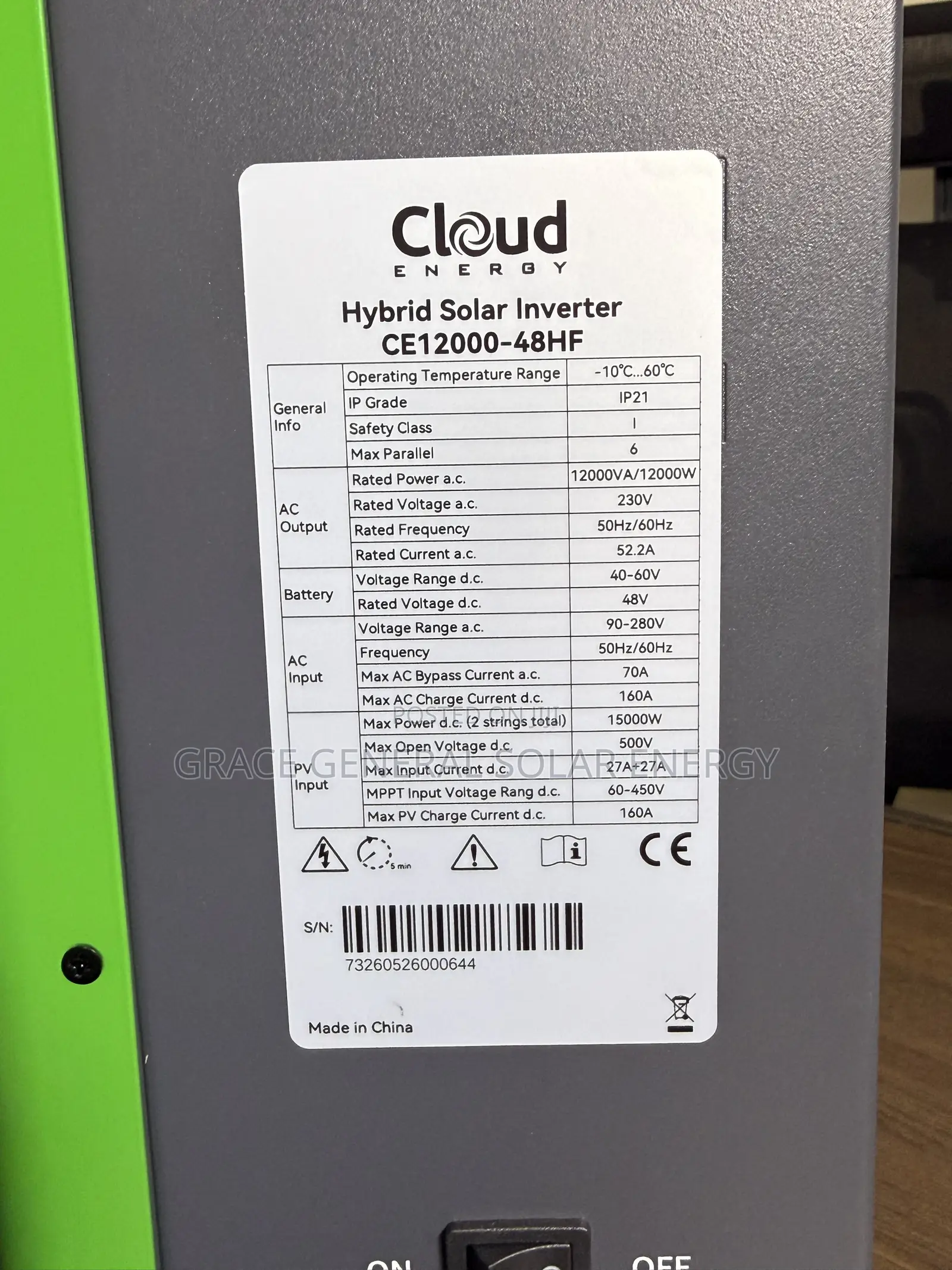 12kva 48v Cloud Energy Hybrid Inverter