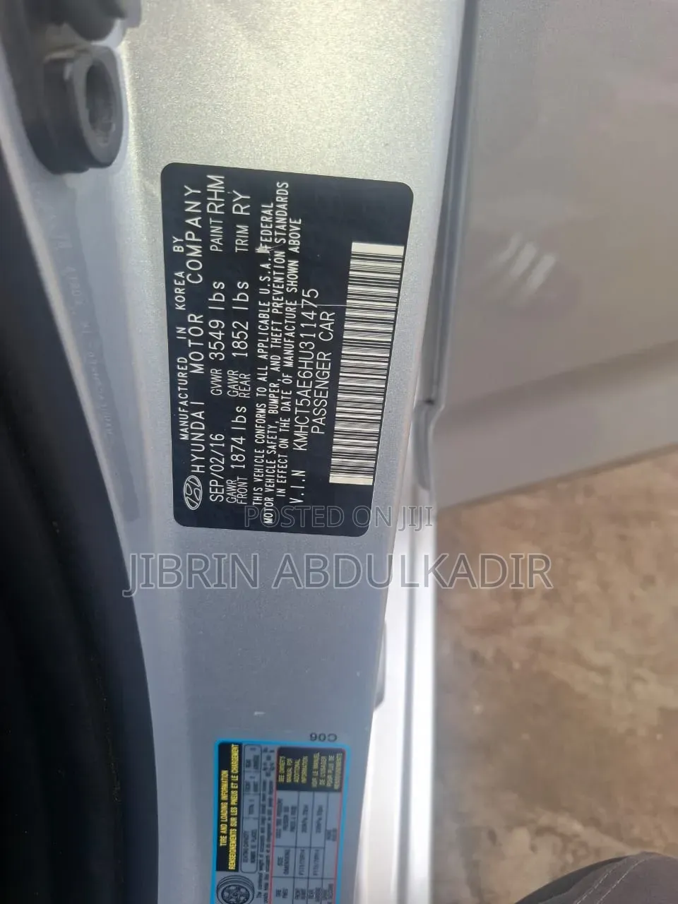 Hyundai Accent SE Hatchback 2017 Silver