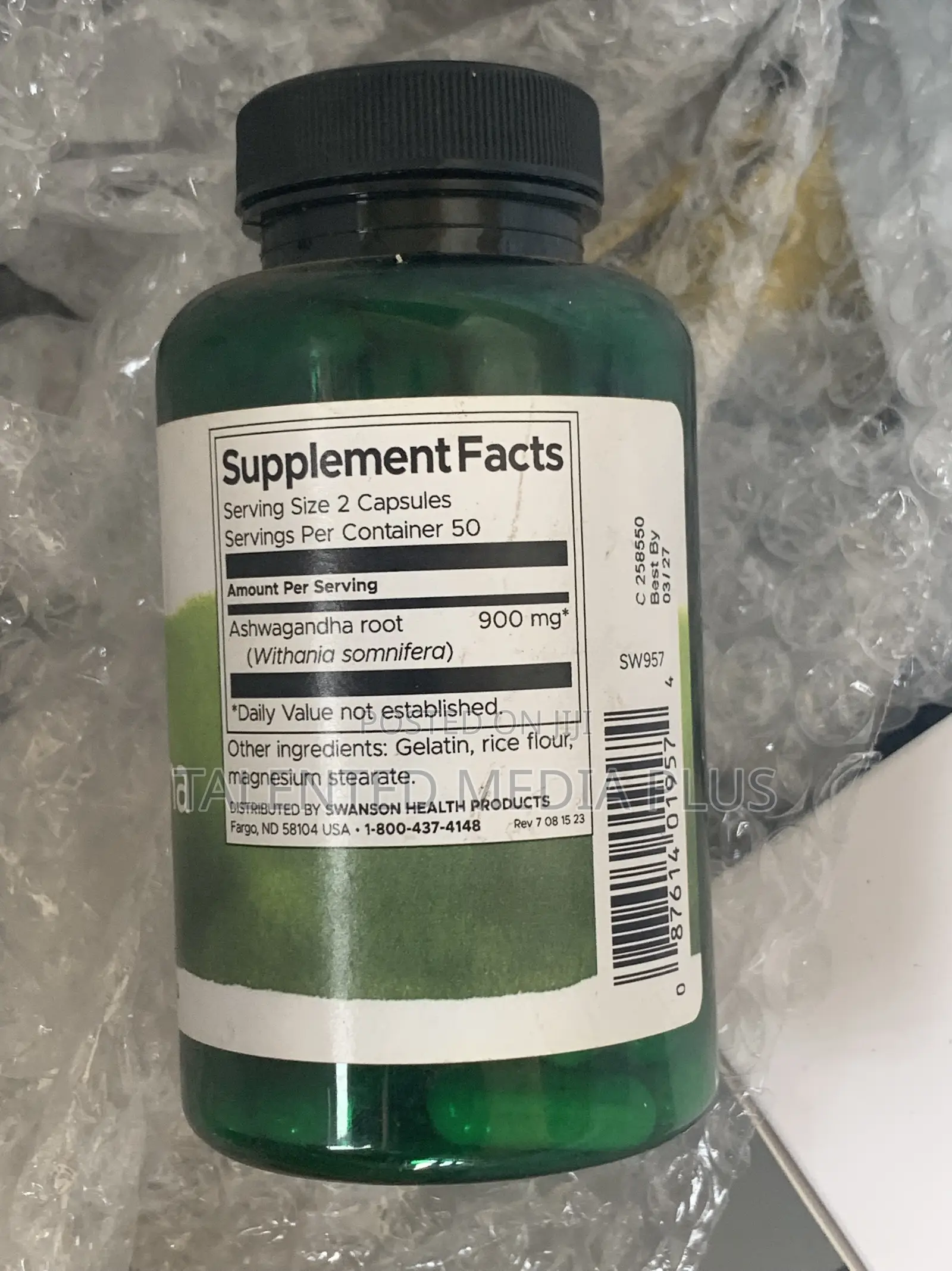 Ashwagandha Whole Root Herbal Formula, 450 Mg/ 100 Caps