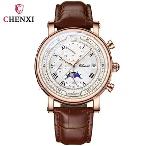 Fully Boxed Chenxi Chronograph Leather Watch - Fully Boxed With Bag