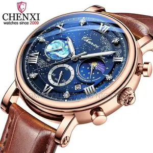 Fully Boxed Chenxi Chronograph Leather Watch - Fully Boxed With Bag