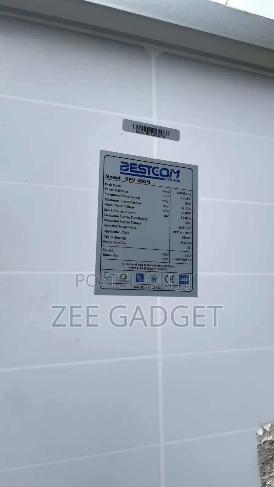 480W Bestcom Half-Cut Monocrystalline Solar Panel