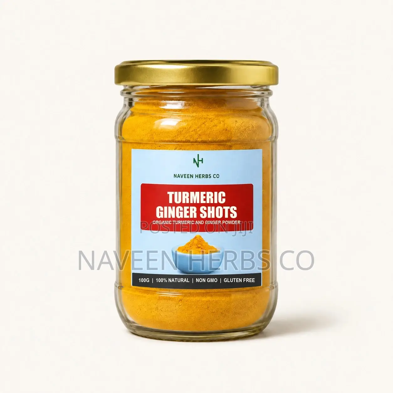 Premium Turmeric Ginger Shots Powder - 1 Jar for Drinks