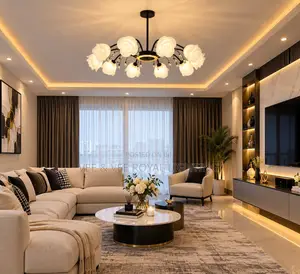 Luxury Modern Rose Flower Chandelier - For Living Room, Reception