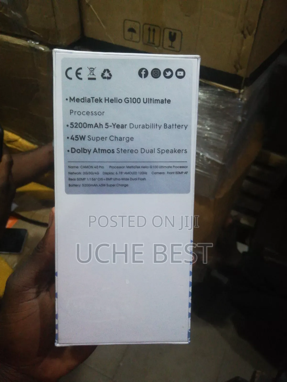 New Tecno Camon 40 256 GB Black
