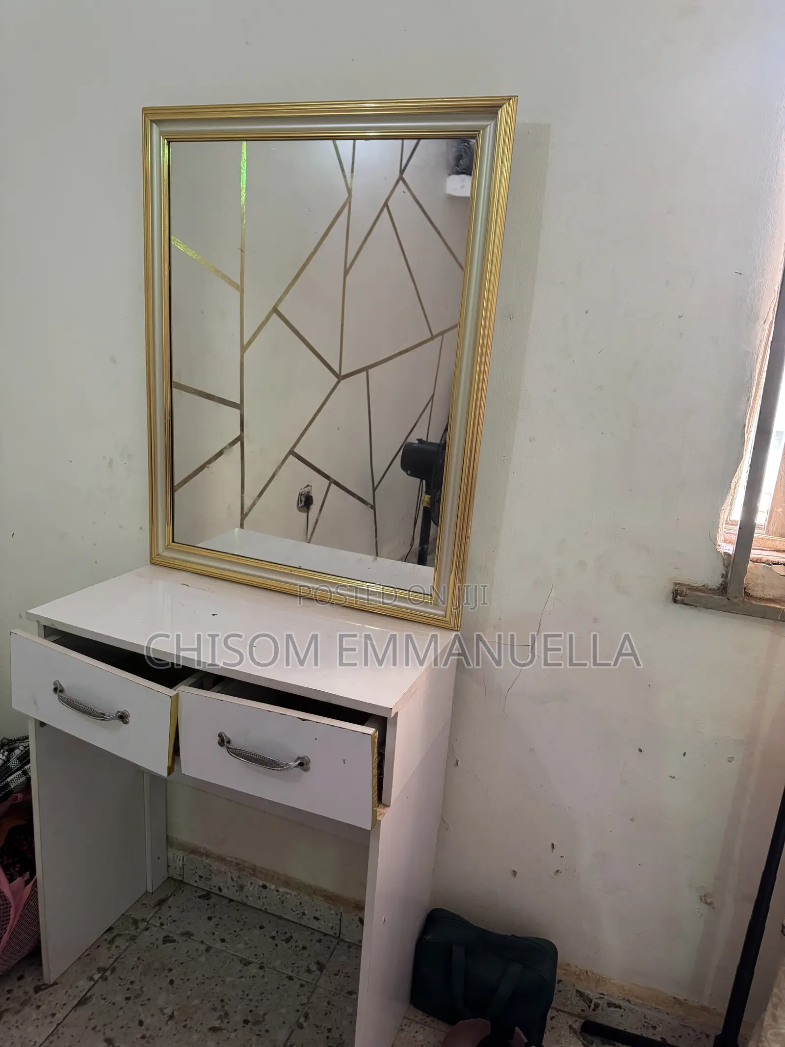 Dressing Table With Mirror| Makeup Vanity Table and Two Drawers