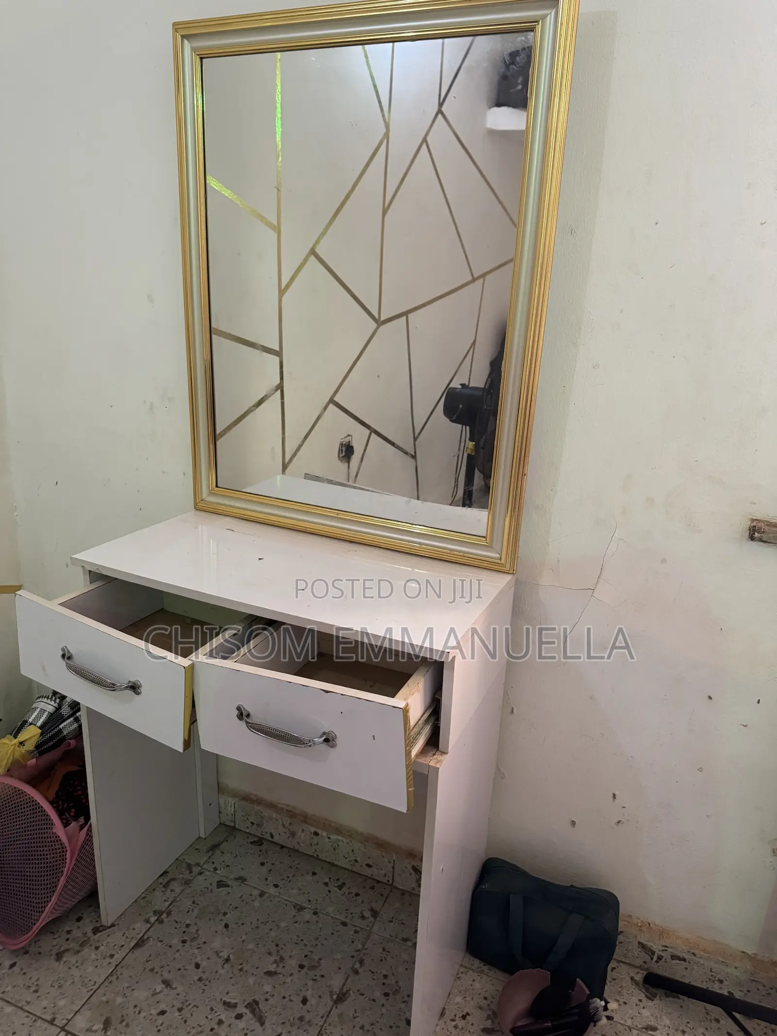 Dressing Table With Mirror| Makeup Vanity Table and Two Drawers