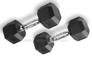 30kg Rubber Hex Dumbbells/Weights 30kg (Pair) (Pivot) Brand
