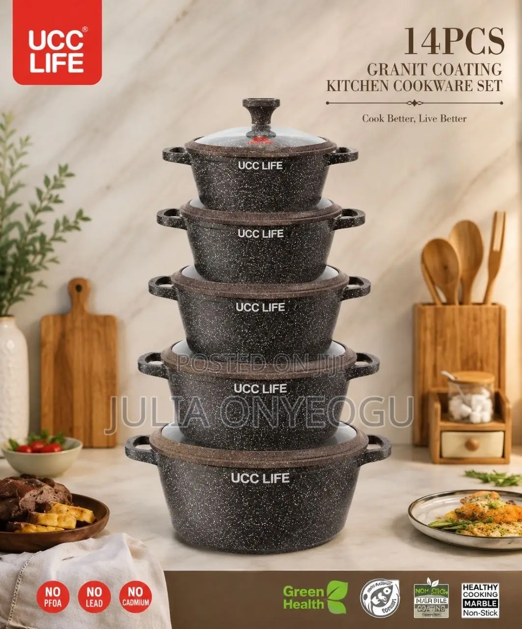 14 PCS Granit Coating Kitchen Cookware Set
